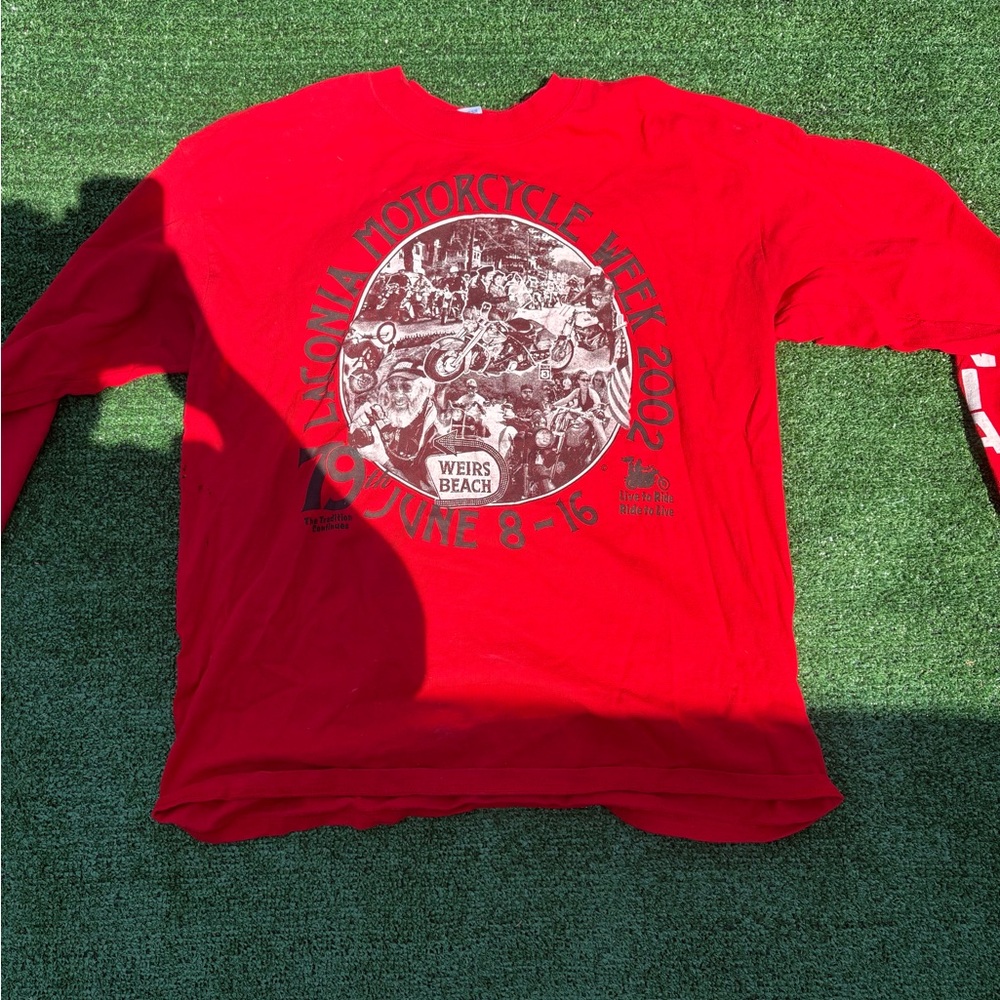 Red Graphic Long Sleeve Shirt